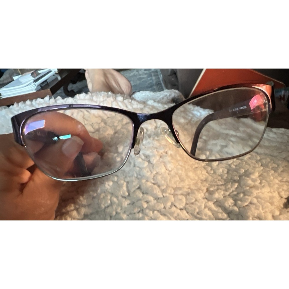 MIA RAE LILLY 53-17 135 Purple/Silver Stainless Steel Eyeglass Cat Frames B88